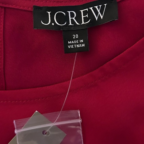 J. Crew Red Satin Bell Sleeve NWT Dress Size 20 - Picture 3 of 7